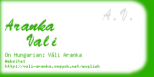 aranka vali business card